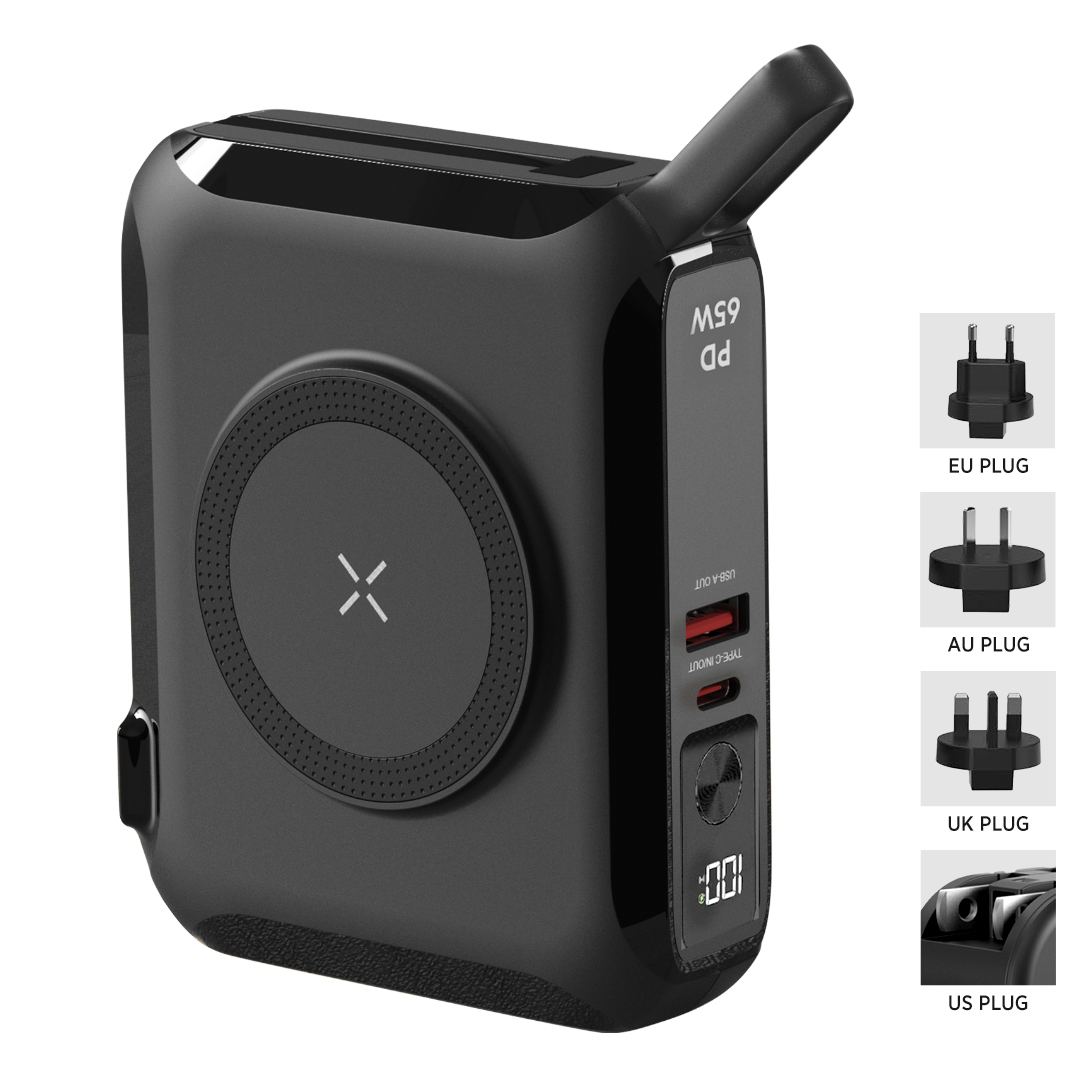 Univerzalni putni punjač / laptop pomoćna baterija, 15.000 mAh, PD 65W, sa magnetom